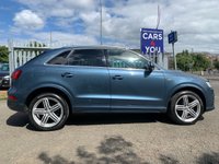 USED 2015 15 AUDI Q3 2.0 TFSI QUATTRO S LINE PLUS 5d 178 BHP ULEZ COMPLIANT +  SERVICE RECORD +  FRONT AND REAR PARKING SENSORS +  FOUR WHEEL DRIVE +  FULL LEATHER SEATS +  HEATED SEATS +  DAB RADIO +  CRUISE CONTROL +  PADDLE SHIFTERS +  SAT NAVIGATION +  VOICE CONTROL +  DUAL ZONE CLIMATE CONTROL +  PADDLE SHIFTERS +  DAY TIME RUNNING LIGHTS +  19 INCH ALLOY WHEELS +