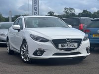 USED 2015 15 MAZDA 3 2.0 SPORT NAV 4d 118 BHP 2 KEYS +   FULL SERVICE RECORD +  FRONT HEATED SEATS +   FULL LEATHER TRIM +   FRONT PARKING SENSORS +   REAR PARKING SENSORS +   HEADS UP DISPLAY +   CRUISE CONTROL +  COLLISION DETECTION CONTROL +   TRACTION CONTROL +   DUAL ZONE CLIMATE CONTROL +   BLUETOOTH CONNECTIVITY+   AUX CONNECTIVITY +   SD CARD SLOT +   USB CONNECTIVITY +   18 INCH ALLOY WHEELS