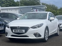 USED 2015 15 MAZDA 3 2.0 SPORT NAV 4d 118 BHP 2 KEYS +   FULL SERVICE RECORD +  FRONT HEATED SEATS +   FULL LEATHER TRIM +   FRONT PARKING SENSORS +   REAR PARKING SENSORS +   HEADS UP DISPLAY +   CRUISE CONTROL +  COLLISION DETECTION CONTROL +   TRACTION CONTROL +   DUAL ZONE CLIMATE CONTROL +   BLUETOOTH CONNECTIVITY+   AUX CONNECTIVITY +   SD CARD SLOT +   USB CONNECTIVITY +   18 INCH ALLOY WHEELS