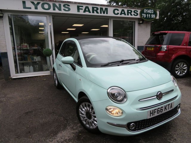 2016 66 Fiat 500c 1.2 CONVERTIBLE LOUNGE 3d 69 BHP NEW SHAPE