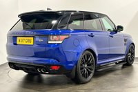USED 2017 17 LAND ROVER RANGE ROVER SPORT 5.0 V8 SVR 5d 543 BHP Estoril Blue / Cirrus Ebony Leather, Alacantara Headlining , Complete service record 8 Online Detailed Services in Super Charger Belt at 08-04-2024  64605 Miles