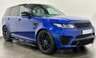 USED 2017 17 LAND ROVER RANGE ROVER SPORT 5.0 V8 SVR 5d 543 BHP Estoril Blue / Cirrus Ebony Leather, Alacantara Headlining , Complete service record 8 Online Detailed Services in Super Charger Belt at 08-04-2024  64605 Miles