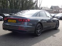 USED 2023 23 AUDI A8 3.0 TDI V6 50 QUATTRO BLACK EDITION MHEV 4d TIPTRONIC 282 S/S 1 OWNER FROM NEW, FULL AUDI SERVICE HISTORY, LAST SERVICED 16TH MARCH 2026. SAT NAV, VIRTUAL COCKPIT, FULL BLACK LEATHER, HEATED SEATS, REAR VIEW CAMERA, WIRELESS APPLE CARPLAY / ANDROID AUTO, ADAPTIVE AIR SUSPENSION, ADAPTIVE CRUISE CONTROL, AMBIENT LIGHTING, AUDI SOUND SYSTEM, PHONE BOX WIRELESS CHARGING, ELECTRIC MEMEORY SEATS, DAB RADIO, BLUETOOTH, ELECTRIC REAR SUN BLINDS, HEAD UP DISPLAY, MMI TOUCH, PARKING SYSTEM PLUS, POWER TAILGATE, PRIVACY GLASS, POWER DOOR CLOSURE, ISO FIX
