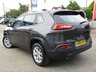 USED 2015 15 JEEP CHEROKEE 2.0 M-JET LONGITUDE PLUS 5d 138 BHP Finished in Granite Crystal METALLIC with contrasting Dark Grey trim. This Jeep Cherokee effectively sits in a class of its own. With its stylish seven-slot grille, slender headlamps it helps the Cherokee to stand out. Features include Sat Nav, DAB radio, B/Tooth, Park Sensors, Alloys and much more. Dealer serviced at 21900 miles, 38174 miles, 52102 miles, 80022 miles, 92135 miles, 92484 miles (inc Cam Belt and Water Pump), 99332 miles and at 104246 on arrival.