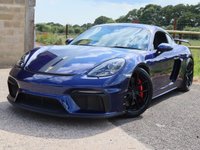 USED 2021 21 PORSCHE 718 CAYMAN 4.0 CAYMAN GT4 PDK 2d 415 BHP GREAT SPEC, SPORTS SEATS, PDK GEARBOX, PORSCHE WARRANTY, PDLS PLUS HEADLIGHTS, CARBON INTERIOR TRIM, RAX-TEX WITH CONTRASTING RED STITCHING, CHRONO, BOSE STEREO