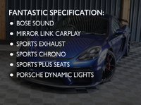 USED 2021 21 PORSCHE 718 CAYMAN 4.0 CAYMAN GT4 PDK 2d 415 BHP GREAT SPEC, SPORTS SEATS, PDK GEARBOX, PORSCHE WARRANTY, PDLS PLUS HEADLIGHTS, CARBON INTERIOR TRIM, RAX-TEX WITH CONTRASTING RED STITCHING, CHRONO, BOSE STEREO