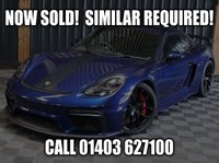 USED 2021 21 PORSCHE 718 CAYMAN 4.0 CAYMAN GT4 PDK 2d 415 BHP GREAT SPEC, SPORTS SEATS, PDK GEARBOX, PORSCHE WARRANTY, PDLS PLUS HEADLIGHTS, CARBON INTERIOR TRIM, RAX-TEX WITH CONTRASTING RED STITCHING, CHRONO, BOSE STEREO