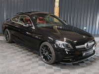 USED 2019 19 MERCEDES-BENZ C-CLASS 3.0 AMG C 43 4MATIC PREMIUM PLUS 2d 385 BHP PREMIUM PLUS PACKAGE   - BLACK WITH RED LEATHER - GLASS SUNROOF - 12 MONTH WARRANTY - FULL SERVICE HISTORY