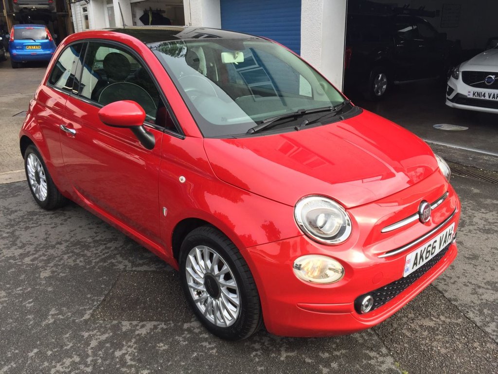 USED 2016 66 FIAT 500 1.2 LOUNGE 3d 69 BHP &pound;20 PER YEAR ROAD TAX