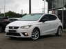 USED 2017 67 SEAT IBIZA 1.0 TSI FR 5d 114 BHP Finished in CANDY WHITE with LEATHER/ALCANTARA trim. This great looking hatch has sharp handling, well built and comfortable interior. SEAT has a strong track record when it comes to building quality hatchbacks and this is one of the best around. Features include, Pan Roof, Sat Nav, Leather/Alcantara trim, DAB, B/Tooth, Park sensors, Tinted Rear windows, 17" Alloys and more. Serviced at 10007 miles, 20962 miles, 32196 miles, 46537 miles, 61053 miles, 67808 miles, 72708 miles and at 76251 milles