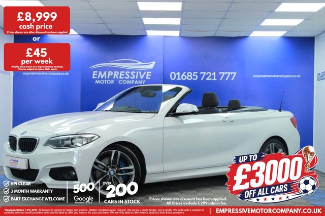 View our BMW 2 Series 2.0 220D M SPORT 2d 188 BHP