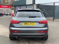 USED 2013 62 AUDI Q3 2.0 TDI QUATTRO S LINE 5d 138 BHP FRONT AND REAR PARKING AID +  AUDI SERVICE RECORD +  LED DAY TIME RUNNING LIGHTS +  DUAL ZONE CLIMATE CONTROL +  TRACTION CONTROL +  BLUETOOTH CONNECTION +  TRIP COMPUTER +  SPEED WARNING +  GEAR RECOMMENDATION +  AUTO HEADLIGHTS +  BENDING HEADLIGHTS +  CLUSTER BRIGHTNESS SETTING +  REAR WIPERS +   REAR HEATED WINDOW +  AUTO START/STOP +  CD PLAYER +  2 FRONT CUPHOLDERS +  AUTO SIDE MIRRORS +  POWER WINDOWS +  HEATED SIDE MIRRORS +  17 INCH ALLOYS
