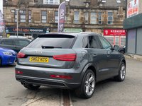USED 2013 62 AUDI Q3 2.0 TDI QUATTRO S LINE 5d 138 BHP FRONT AND REAR PARKING AID +  AUDI SERVICE RECORD +  LED DAY TIME RUNNING LIGHTS +  DUAL ZONE CLIMATE CONTROL +  TRACTION CONTROL +  BLUETOOTH CONNECTION +  TRIP COMPUTER +  SPEED WARNING +  GEAR RECOMMENDATION +  AUTO HEADLIGHTS +  BENDING HEADLIGHTS +  CLUSTER BRIGHTNESS SETTING +  REAR WIPERS +   REAR HEATED WINDOW +  AUTO START/STOP +  CD PLAYER +  2 FRONT CUPHOLDERS +  AUTO SIDE MIRRORS +  POWER WINDOWS +  HEATED SIDE MIRRORS +  17 INCH ALLOYS