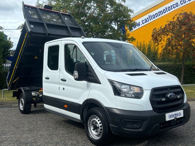 2021 21 Ford Transit 2.0 350 LEADER D/Cab Tipper 7 Seats EcoBlue Low Mileage