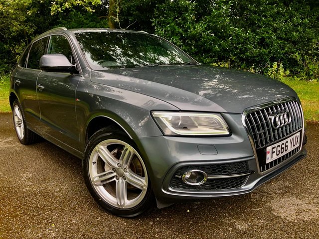 2016 66 Audi Q5 2.0 TDI QUATTRO S LINE PLUS 5d AUTO 187 BHP FULL LEATHER//SATNAV//BLUETOOTH//DAB//FRONT AND REAR PARK SENSORS\\FULL AUDI MAIN DEALER/ SPECALIST SERVICE HISTORY//POWER-BOOT//NEW MOT