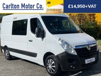 USED 2019 19 VAUXHALL MOVANO 2.3 L2H2 F3500 P/V 129 BHP 6 SEAT CREW / MESS / WELFARE CAB