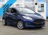 USED 2013 63 FORD FIESTA 1.0 TITANIUM 5d 124 BHP Finished in DEEP IMPACT BLUE with contrasting HEATED LEATHER interior trim. This Fiesta is a small car that you can really enjoy driving. Economical and cheap to run, stylish to look at and some great features. ZERO Road Tax, Heated Leather, Heated Screen, DAB, B/Tooth, Alloys, Cruise Control, Climate and more, makes this a must for the first time driver or small family. Serviced at 10 miles, 8668 miles, 19860 miles, 27009 miles, 33670 miles, 48211 miles, 67932 miles and at 74043 miles