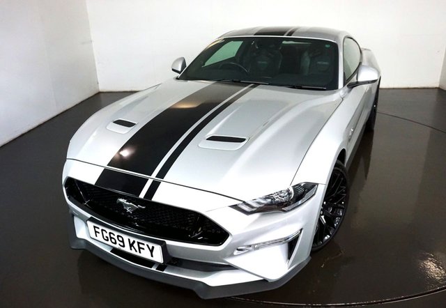 2019 69 Ford Mustang 5.0 GT 2d 444 BHP-FANTASTIC LOW MILEAGE EXAMPLE-FINISHED IN ICONIC SILVER METALLIC-CUSTOM PACK 2-RECARO SEATS IN EBONY LEATHER UPHOLSTERY-BLACK BODY STRIPES