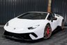 USED 2019 19 LAMBORGHINI HURACAN 5.2 LP 640-4 PERFORMANTE SPYDER 2d 631 BHP LAMBORGHINI WARRANTY TO JUNE 2025, MASSIVE SPEC, FULL LAMBORGHINI SERVICE HISTORY, FRONT LIFT, BRANDING PACK, STYLE PACK