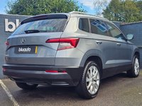 USED 2019 19 SKODA KAROQ 1.5 SE L TSI DSG 5d 148 BHP Dual Climate Control, Leather and Alcantara Seats, Satellite Navigation, Cruise Control, Bluetooth Connectivity, Voice Control, USB, Heated Front Seats, Paddleshift Gearbox, Keyless Entry, Keyless Start, Rain Sensors, Sport Driving Mode, Auto Dimming Rear View, Heated Power Folding Wing Mirrors, Privacy Glass, DAB Radio, Apple CarPlay, Android Auto, Rear Parking Camera, Front and Rear Parking Sensors, LED Headlights, Auto Headlights and 18inch Alloy Wheels.