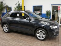 USED 2014 14 AUDI Q3 2.0 TDI S LINE 5d 138 BHP SAT NAV PANORAMIC SUNROOF PART LEATHER INTERIOR DAB RADIO BLUETOOTH 3 OWNERS FROM NEW NICE TIDY EXAMPLE