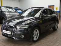 USED 2014 14 AUDI Q3 2.0 TDI S LINE 5d 138 BHP SAT NAV PANORAMIC SUNROOF PART LEATHER INTERIOR DAB RADIO BLUETOOTH 3 OWNERS FROM NEW NICE TIDY EXAMPLE