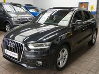 USED 2014 14 AUDI Q3 2.0 TDI S LINE 5d 138 BHP SAT NAV PANORAMIC SUNROOF PART LEATHER INTERIOR DAB RADIO BLUETOOTH 3 OWNERS FROM NEW NICE TIDY EXAMPLE