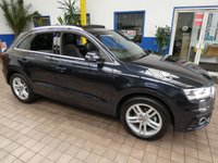 USED 2014 14 AUDI Q3 2.0 TDI S LINE 5d 138 BHP SAT NAV PANORAMIC SUNROOF PART LEATHER INTERIOR DAB RADIO BLUETOOTH 3 OWNERS FROM NEW NICE TIDY EXAMPLE