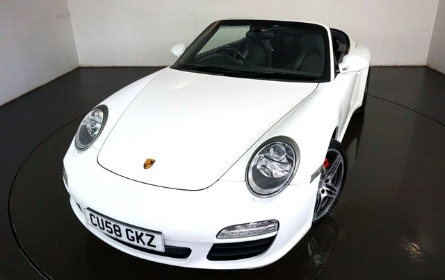 2008 58 Porsche 911 997 GEN 2 3.8 CARRERA 4S CONVERTIBLE PDK 2d 385 BHP-Factory extras worth &pound;6,315-Finished in Carrera white-Top Spec-including Heated seats-19