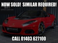 USED 2018 68 LOTUS EVORA 3.5 GT SPORT 2d 410 BHP FULL SERVICE HISTORY, APPLE CARPLAY, 12 MONTH WARRANTY, STUNNING CONDITION, CARBON, MANUAL, HUGE SPEC, REVERSE CAMERA, FRONT END PAINT PROTECTION