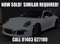 USED 2015 15 PORSCHE 911 3.8 991 Carrera GTS Coupe 2dr Petrol PDK Euro 6 (s/s) (430 ps) GLASS ROOF, CHRONO PLUS, SPORTS EXHAUST, PAINT PROTECTION FILM (PPF), FULL EXTENDED LEATHER, HUGE SPEC, GREAT HISTORY, 24 MONTH WARRANTY