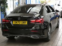 USED 2020 70 MERCEDES-BENZ A-CLASS 1.3 A250e 15.6kWh AMG Line Saloon 4dr Petrol Plug-in Hybrid 8G-DCT Euro 6 (s/s) (218 ps) SAT NAV HEATED PART LEATHER REAR VIEW CAMERA CRUISE CONTROL 1 OWNER EXCELLENT SERVICE HISTORY