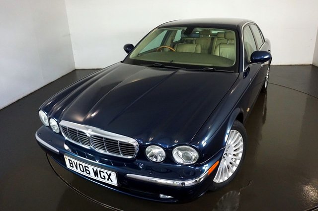 2006 06 Jaguar Xj 2.7 TDVi Sovereign Saloon 4dr Diesel Automatic (214 g/km, 204 bhp)-Low Mileage for age-Pacific Blue Metallic with Heated Ivory Leather Upholstery-15 Service stamps.Maintained Regardless of Costs