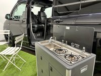 USED 2016 16 VOLKSWAGEN TRANSPORTER 2.0 BiTDI T32 BlueMotion Tech Highline  5dr Diesel DSG 4Motion SWB Euro 5 (s/s) (180 ps) Pod kitchen Hob & Sink, Double Slide Electric Doors, Rusty Lee Rock n Roll Bed,Cab Curtains, Big V kamper  & kustom Conversion Pack