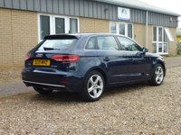 USED 2019 19 AUDI A3 1.6 TDI 30 Sport Sportback 5dr Diesel S Tronic Euro 6 (s/s) (116 ps) www.suffolkcarcentre.co.uk - Located at Reydon