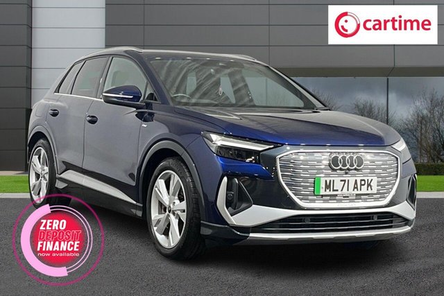 View our Audi Q4 E-Tron S LINE 5d 202 BHP 10.25in Multimedia Display, 12.3in Virtual Cockpit Display, Satellite Navigation System, Apple CarPlay / Android Auto, Front / Rear Parking Sensors, 