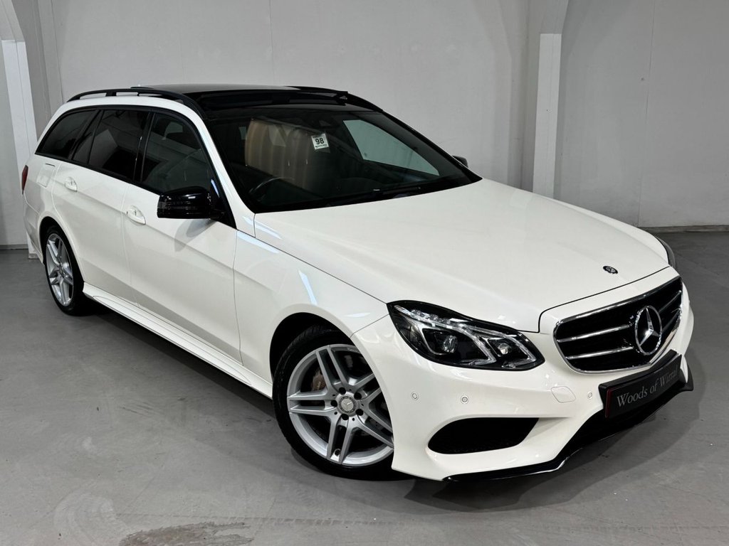 USED 2015 15 MERCEDES-BENZ E-CLASS 3.0 E350 V6 BlueTEC AMG Night Edition (Premium) Estate 5dr Diesel G-Tronic+ Euro 6 (s/s) (258 ps) PAN ROOF+HEAT LEATHER+REAR CAM