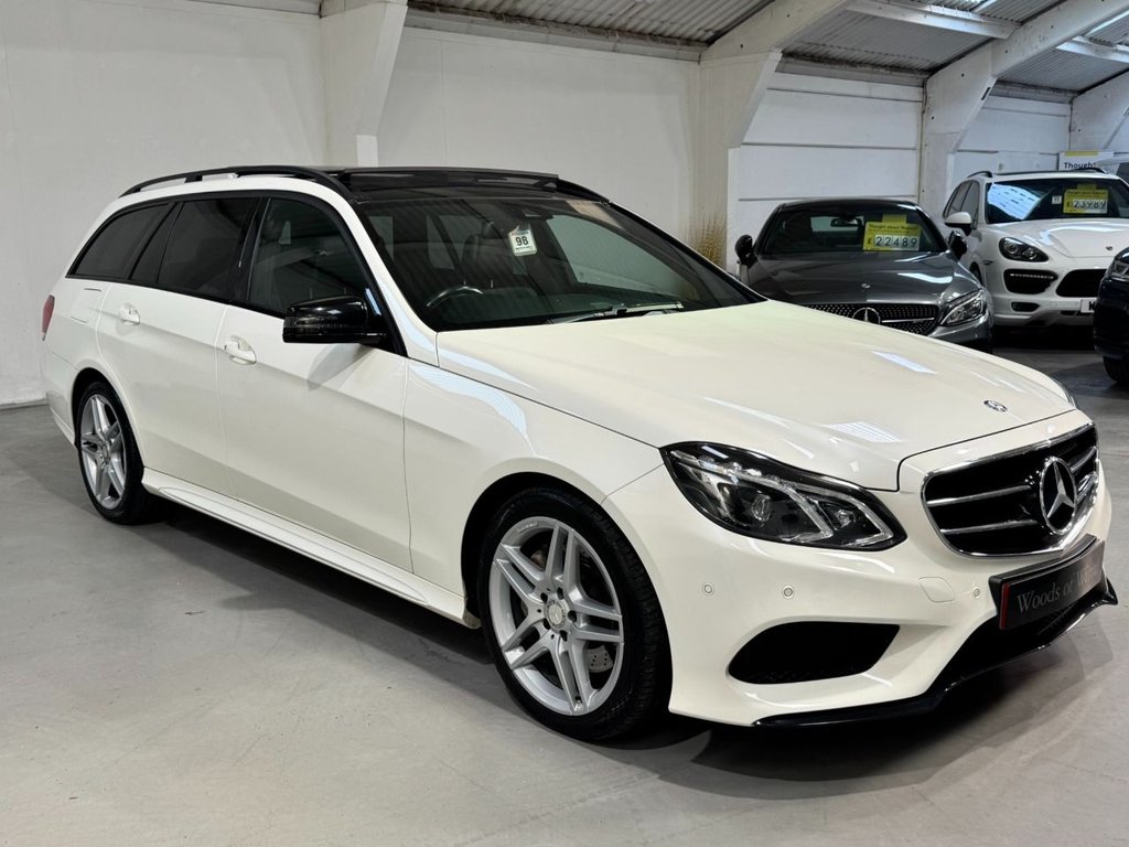 USED 2015 15 MERCEDES-BENZ E-CLASS 3.0 E350 V6 BlueTEC AMG Night Edition (Premium) Estate 5dr Diesel G-Tronic+ Euro 6 (s/s) (258 ps) PAN ROOF+HEAT LEATHER+REAR CAM