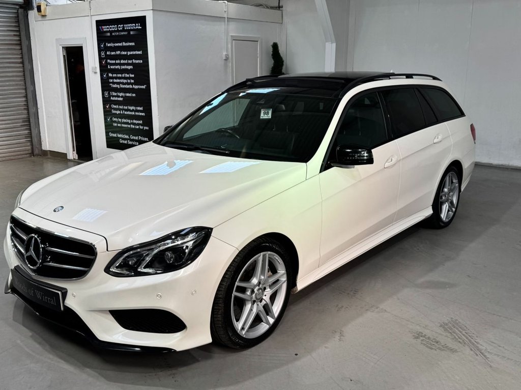 USED 2015 15 MERCEDES-BENZ E-CLASS 3.0 E350 V6 BlueTEC AMG Night Edition (Premium) Estate 5dr Diesel G-Tronic+ Euro 6 (s/s) (258 ps) PAN ROOF+HEAT LEATHER+REAR CAM