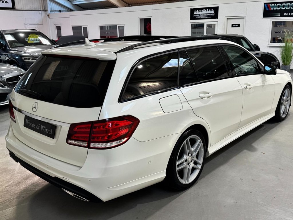 USED 2015 15 MERCEDES-BENZ E-CLASS 3.0 E350 V6 BlueTEC AMG Night Edition (Premium) Estate 5dr Diesel G-Tronic+ Euro 6 (s/s) (258 ps) PAN ROOF+HEAT LEATHER+REAR CAM
