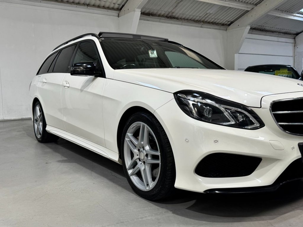 USED 2015 15 MERCEDES-BENZ E-CLASS 3.0 E350 V6 BlueTEC AMG Night Edition (Premium) Estate 5dr Diesel G-Tronic+ Euro 6 (s/s) (258 ps) PAN ROOF+HEAT LEATHER+REAR CAM