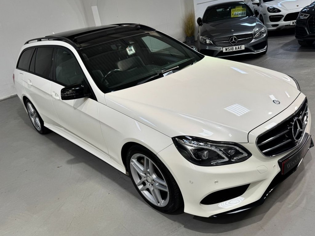 USED 2015 15 MERCEDES-BENZ E-CLASS 3.0 E350 V6 BlueTEC AMG Night Edition (Premium) Estate 5dr Diesel G-Tronic+ Euro 6 (s/s) (258 ps) PAN ROOF+HEAT LEATHER+REAR CAM