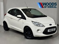 USED 2016 16 FORD KA 1.2 Zetec White Edition Hatchback 3dr Petrol Manual Euro 6 (s/s) (69 ps) BLACK ALLOYS+ B/TOOTH+PRIVACY