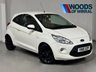 USED 2016 16 FORD KA 1.2 Zetec White Edition Hatchback 3dr Petrol Manual Euro 6 (s/s) (69 ps) BLACK ALLOYS+ B/TOOTH+PRIVACY