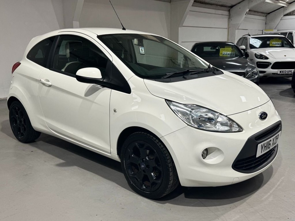 USED 2016 16 FORD KA 1.2 Zetec White Edition Hatchback 3dr Petrol Manual Euro 6 (s/s) (69 ps) BLACK ALLOYS+ B/TOOTH+PRIVACY