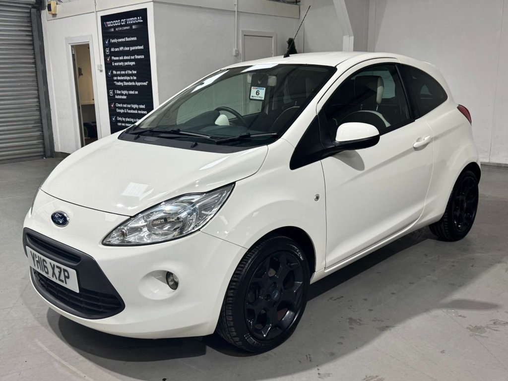 USED 2016 16 FORD KA 1.2 Zetec White Edition Hatchback 3dr Petrol Manual Euro 6 (s/s) (69 ps) BLACK ALLOYS+ B/TOOTH+PRIVACY