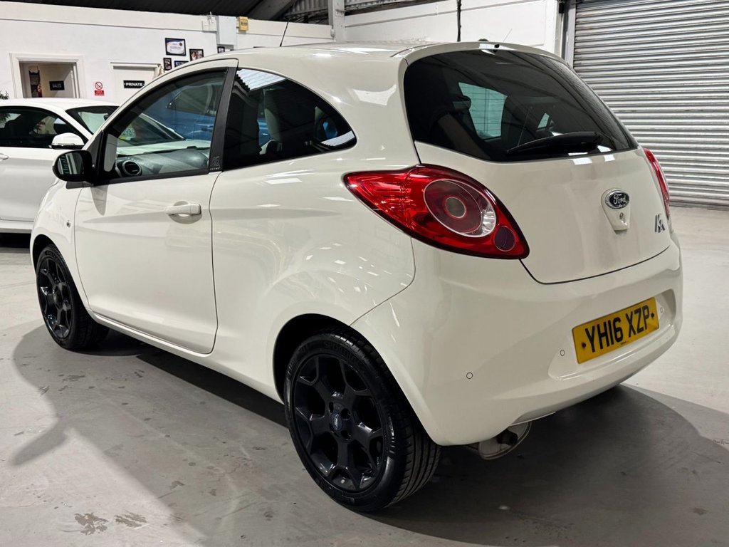 USED 2016 16 FORD KA 1.2 Zetec White Edition Hatchback 3dr Petrol Manual Euro 6 (s/s) (69 ps) BLACK ALLOYS+ B/TOOTH+PRIVACY