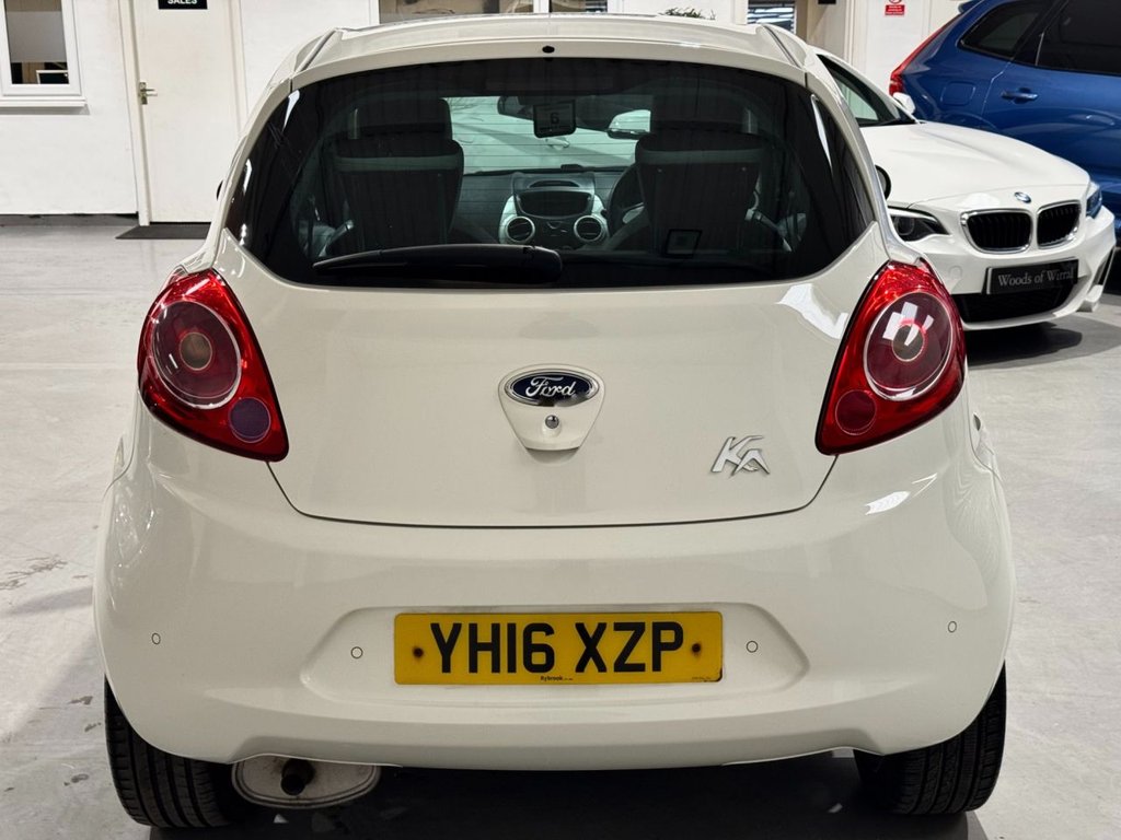 USED 2016 16 FORD KA 1.2 Zetec White Edition Hatchback 3dr Petrol Manual Euro 6 (s/s) (69 ps) BLACK ALLOYS+ B/TOOTH+PRIVACY