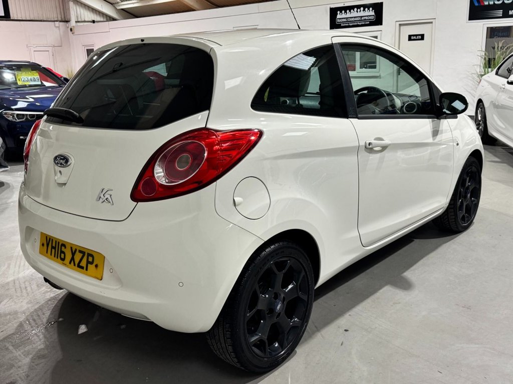 USED 2016 16 FORD KA 1.2 Zetec White Edition Hatchback 3dr Petrol Manual Euro 6 (s/s) (69 ps) BLACK ALLOYS+ B/TOOTH+PRIVACY