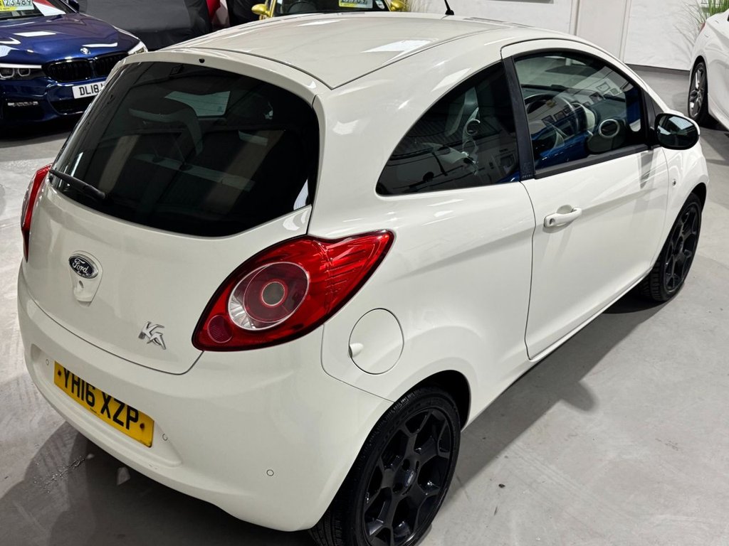 USED 2016 16 FORD KA 1.2 Zetec White Edition Hatchback 3dr Petrol Manual Euro 6 (s/s) (69 ps) BLACK ALLOYS+ B/TOOTH+PRIVACY
